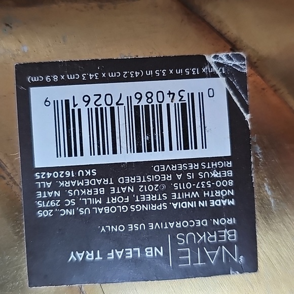 Nate berkus leaf tray distressed gold brass finish - Picture 5 of 5